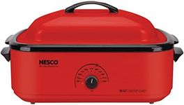 NESCO 4818-12, Classic Roaster Oven with Porcelain Cookwell, Red, 18 quart, 1425 watts