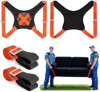 GRENTOOL Moving Straps for Lifting, Lifting Straps with Back Support for 2 Movers, Shoulder Moving System for Move & Carry Furniture Appliances Heavy Objects Up to 880lbs Safely, Efficiently