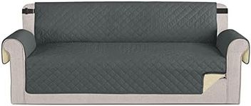 Time to Sparkle 1Pack Sofa Cover 4 seater Sofa Slipcover Reversible Sofa Cover Water Resistant Couch Cover with Foam Sticks Elastic Straps Furniture Protector for Kids, Dogs, Pets - Black