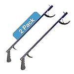 Sammons Preston Reacher, Blue, 26 Inch, Grabber Tool, Lightweight Trash Picker Grabber & Garden Nabber, Handy Aluminum Picker Up Tool & Reaching Claw, Portable Reaching Assist & Dressing Tool, 2 Pack