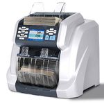 Ribao BCS-160 Two-Pocket Mixed Value Counter,Bank Grade, UV/MG/MT/IR/CIS and Serial Number Counterfeit Bill Counter & Sorter, 2-Year After Service