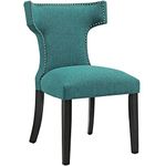 Modway EEI-2221-TEA Curve Fabric Dining Chair, Teal