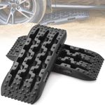 VEVOR 10 TON Traction Boards with PP Material, Recovery Boards for Off-Road Vehicles/Cars/Pickups/SUVs/RVs, Pair Tire Traction Mats on Snow, Sand, Mud and Loose Terrain, Storage Bag, Short, Black