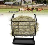 mosegor Horse Hay Rack Wall Mount 2 in 1 Hay and Grain With tray Feeder Multiple Sided Goat Feeder Heavy Duty Metal Livestock Feeder Horse Feeding Supplies Dispensing Storage