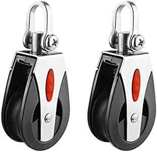 ISURE MARINE Boat Kokiya 41mm Fixed Eye Pulley Block with Nylon Wheel Heavy Duty 2pcs