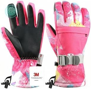 Pnosnesy Ski Gloves, Warmest Waterproof and Breathable Snow Gloves for Cold Weather, Fits Both Men & Women,for Parent Child Outdoor