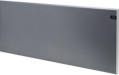 Adax Neo Electric Panel Heater / Convector Radiator With Thermostat, Timer And Temperature Display. Wall Mounted, Modern / Designer, Lava Grey, 800W