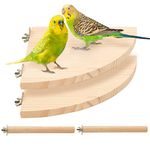 4 Pcs Parrot Platform, Bird Wooden Perch Stand Platform Cage Accessories Playground Exercise Toys for Parrot Budgies Parakeet Cockatiels Conure Lovebirds (Sector)