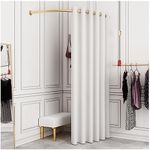 Clothing Store Fitting Room, 47 in Dressing Room Used in Mall, Boutique and Office, Corner Wall Mounted Changing Room for Privacy Protection (White, 47.24x78.74IN)