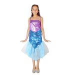 KAUSHIK ENTERPRISES Mermaid Dress for Baby Girl, Cosplay Princess Costume Suit Set with Wig & Headband, Kids Role Play Dress Up Birthday Party Halloween Mermaid Dress for Girls, (6-7 Years)