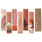 Folkulture Incense Sticks - Pack of 6 Insenses - 120 Sticks, Lavender Chamomile, Palo Santo Sandalwood, Lemongrass, Ocean Salt, Rose Geranium, Spiritual Gifts, Organic & Slow Burning (A Fresh Start)