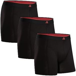 DANISH ENDURANCE Bamboo Viscose Boxer Briefs, Breathable Men's Underwear, 3-Pack, Black, Medium