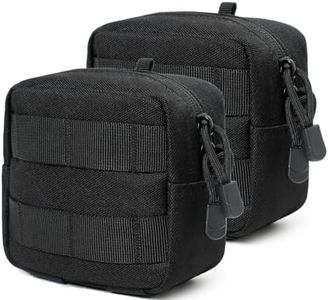 2 Pack Mini Tactical Molle Compact Ammo Pouch - General Purpose Admin Pouches GP Pouch Small Admin Molle Pouches EDC Tool Pouch Bag Horizontal Utility Multi-Purpose Waist Belt Pouch (Black)