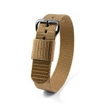 Marathon Watch Ballistic Nylon Watch Band, Military Grade with Stainless Steel, Non-Magnetic Buckle (16mm | 10" Length, Desert Tan)