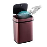 Ninestars DZT-12-5 Touchless Stylish Motion Sensor Dustbin with Lid|Automatic Stainless Steel Trash Can for Outdoor, Home, Office, Hotel, Bathroom, Kitchen| Fits 2AA Batteries | 12 Litres