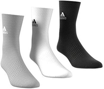 adidas Mens Socks Light Crew 3Pp, Mgreyh/White/Black, DZ9392, L EU