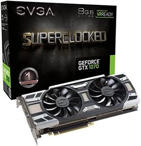 EVGA GeForce GTX 1070 SC GAMING ACX 3.0, 8GB GDDR5, LED, DX12 OSD Support (PXOC) Graphics Card 08G-P4-6173-KR