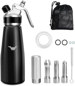 ColCospie Sahnesyphon 500ml Geschenk für Männer und Frauen, mit 3 Edelstahl-Dekodüsen, 4 Injektor-Tipps Reinigungsbürste für Schlagsahne, Cremes & Desserts