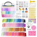 Polymer Clay Kits 72Colors Sculpting Molding Clay DIY Modeling Clay Oven Baking Clay Kits 19 Sculpting Tools and 12 Kinds of Accessories Non-Toxic and Non-Stick Handmade Craft Gift for Children.