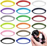 BOUMUSOE 16pcs Puppy ID Collars Whelping Collars Adjustable Puppy ID Bands Identification Puppy Collar for Dog Kitten Newborn Pet, Multi Coloured