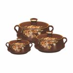 Nayasa Lorenzo Casserole | 500, 1000, 1500 ML | Thermoware Insulated Casserole with Stainless Steel Inner | Elegant Design | Serveware | Side Handles | Easy to Carry | Brown