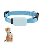 Pet GPS Tracker,GPS Cat Tracker Collar - No Monthly Fee,Adjustable GP/S Tracking Device for Small Pet,Apple Fi/nd M/y Compatible (iOS Only), Lightweight Cat & Dog Trac/ker Device(BLUE)