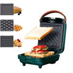 3-in-1 Sandwich Waffle Eggette Maker Portable Cooking Non-stick Coated Detachable Bakeware Plates Electric Panini Press Double-sided Heating Breakfast Toaster