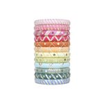 Taasha Craft Pastel Colour Handcrafted Gotapatti Bangles, Handcrafted Cotton Thread Bangle Set Women & Girls Size 2.4 Set of (12 Bangles)