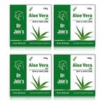 DR. JAIN'S Aloe Vera Gel | Multi-purpose Use for Face, Body and Hair| Rich Moisturizer| Treats Acne & Scars| Glowing Skin| 100% Natural & Fresh -100g (Pack of 4)