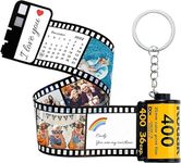 SOUFEEL Film Roll Keychain Customized with Picture Text Personalized Keychain Camera Roll Memory Reel Keychain Keyring Gifts (15 Photos)