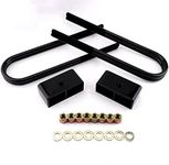 2.0" F250/F350 Leveling Lift Kits - 2 inch Raise Blocks & U-bolts Set, Rear Leveling Lift End Block Kit and Extra Long Square Spring Axle U Bolts for1999-2020 Ford F250/F350 Super Duty 2WD 4WD