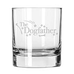 Dog Lover Gifts - The Dogfather - Whiskey Glass for Dog Dads