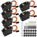 6-Pack MG996R Servo,Aideepen Metal Gear High Speed Torque Servo Digital Servo Motor for Smart Car/Robot/Boat, Helicopter,DIY