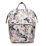 House of Quirk Baby Diaper Bag Maternity Backpack (White Butterfly)