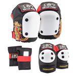 187 KILLER PADS Skateboarding Knee Pads, Elbow Pads, and Wrist Guards, Six Pack Pad Set, Junior, Caballero (SPJA205)