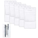 Wisdompro 5 Pack Heavy Duty Pocket Protector for Shirts, Lab Coats, Pants - Multi-Purpose - Holds Pens, Pointers, Cards, and Notes - Clear