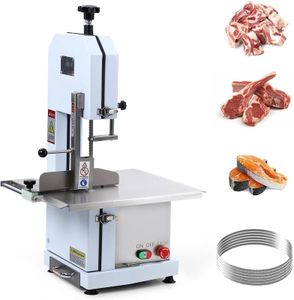 1100W Electric Bone Saw Machine, 0.8-5.9''Cutting Thickness, 2.6HP Frozen Meat Cutter, Commercial Bandsaw with 6 Saw Blades, Table Sawing for Chops, Frozen Meat Chicken-19x17in