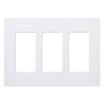 Lutron Claro 3 Gang Decorator/Rocker Wallplate, Gloss, White (1-Pack) | CW-3-WH