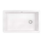 Ruvati 32 x 19 inch Undermount Granite Composite Single Bowl Kitchen Sink - Arctic White - RVG2033WH