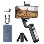 HoHem Smartphone Gimbal iSteady XE Kit 3-Axis Cell Phone Stabilizer for iPhone 14 13 Pro Max & Android,Include Fill Light,One-Key Inception for Youtuber,Vlog,Video Record,Live Stream(2023 Black Kit)