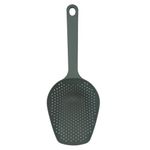 FACKELMANN Plastic PBT Skimming Scoop, Air Fryer Scoop, Durable Food Scoop Colander, Pet Animal Feed & Food Scoop With Small Holes, Max Temperature 200°C, Non-Stick, Anti-Scratch, 35.5x12.5x6cm, Grey