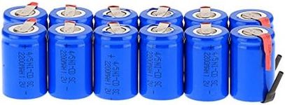 Anmas Power 12PCS Ni-Cd 4/5SubC 1.2V 2200mAh Rechargeable Battery with Tab (12pcs, Blue)