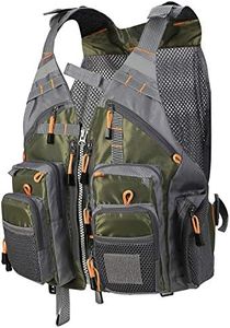PELLOR Chaleco de Pesca para Hombre, Ligero Transpirable Multi-Bolsillo Chaleco de Pesca con Mosca, Talla Única Ajustable Chaleco Exterior para Acampa Fotografía Caza Pesca