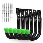 SWANLAKE Heavy Duty Garage Storage Utility Hooks, Utility Hooks for Garage Wall,Color Black (6pcs)-H12CM*L8.9CM