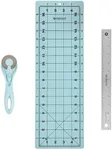 Westcott 3-Piece Set-45mm Rotary Cutter for Fabric, Cutting Mat, and Ruler (14798) Arts-and-Crafts-Supplies, Multicolor