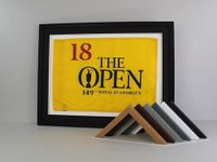 Flag Display Frame. Frame size: 45.5x60cm. Perfect for Golf Flags and other flag memorabilia | The Open | Golf Championship | The Masters (Black Frame)