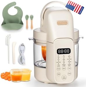 Baby Dolce Baby Food Maker, 9 in 1 Glass Baby Food Processor Steamer Puree Blender with 6 Blades, One Step Cook Grinding, Touch Screen Control, Multifunctional Blender with 24h Timer, Dishwasher Safe