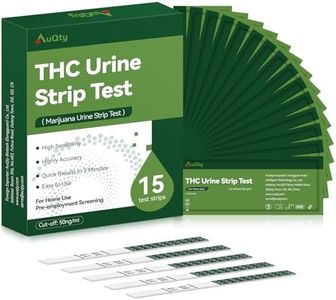 AuQty THC Tests for Home Drug Test Kit, Highly Sensitive Marijuana/Weed Urine Marijuana Drug Test, 50 ng/mL Cutoff Level (15 Count)
