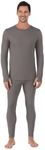 Cuddl Duds Men's Long Sleeve and Pant Thermal Base Layer 2-Piece Top and Bottom Set - Moisture Wicking, Graphite, Medium