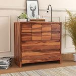 GateWay Furniture Handcrafted Sheesham Wood Wooden 10-Drawer Chest of Drawers and Dresser: Organize in Style (Daniel, Honey Finish)